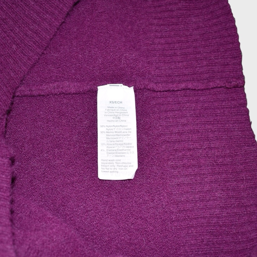 J Crew Purple Turtleneck Sweater Dress Long Balloon Sleeve - Picture 6 of 8